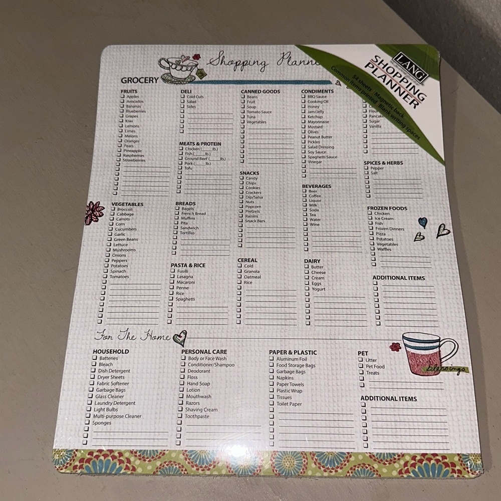 Lang Spring Meadow Shopping List